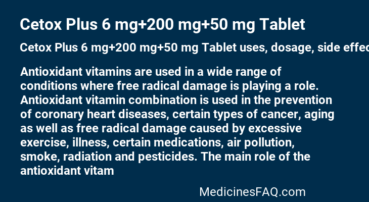 Cetox Plus 6 mg+200 mg+50 mg Tablet