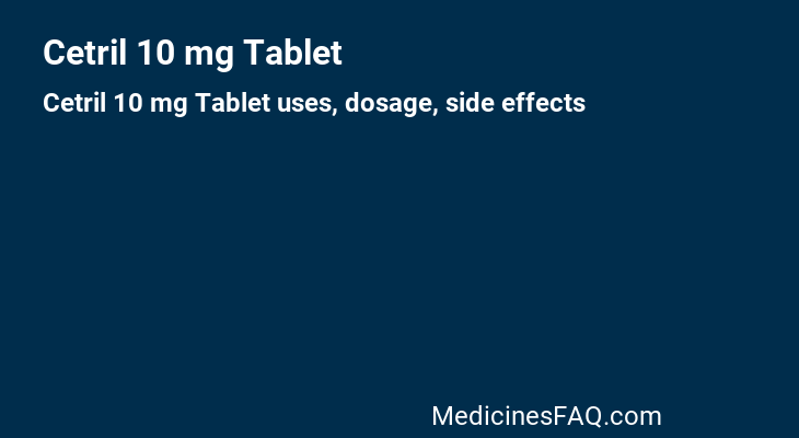 Cetril 10 mg Tablet