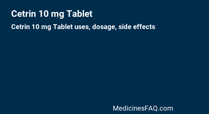 Cetrin 10 mg Tablet