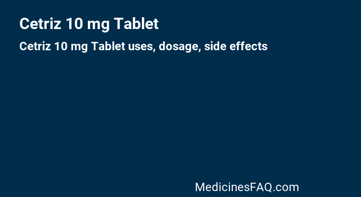 Cetriz 10 mg Tablet