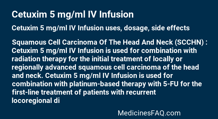 Cetuxim 5 mg/ml IV Infusion