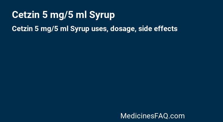 Cetzin 5 mg/5 ml Syrup