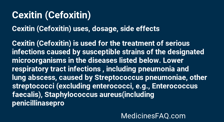 Cexitin (Cefoxitin)