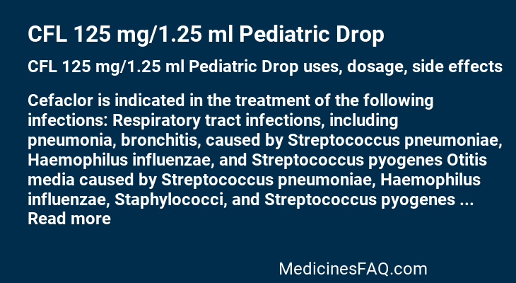 CFL 125 mg/1.25 ml Pediatric Drop