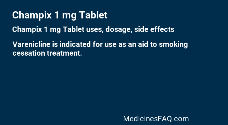 Champix 1 mg Tablet