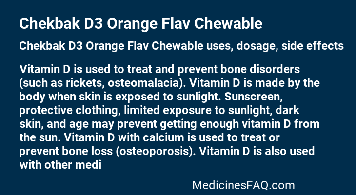 Chekbak D3 Orange Flav Chewable