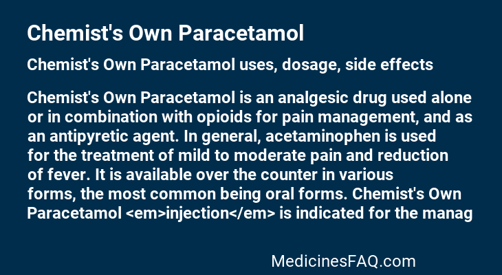Chemist's Own Paracetamol