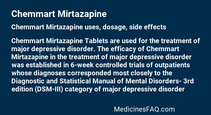 Chemmart Mirtazapine