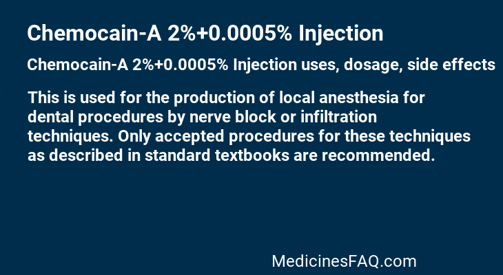 Chemocain-A 2%+0.0005% Injection