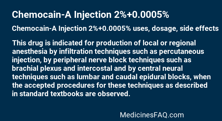 Chemocain-A Injection 2%+0.0005%