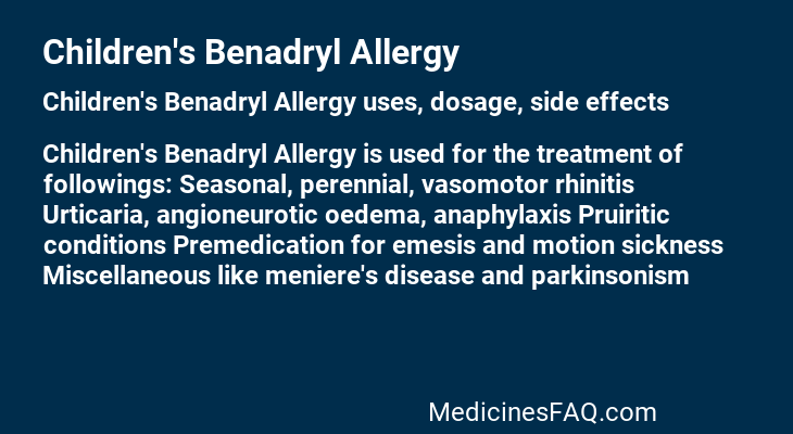 Children's Benadryl Allergy