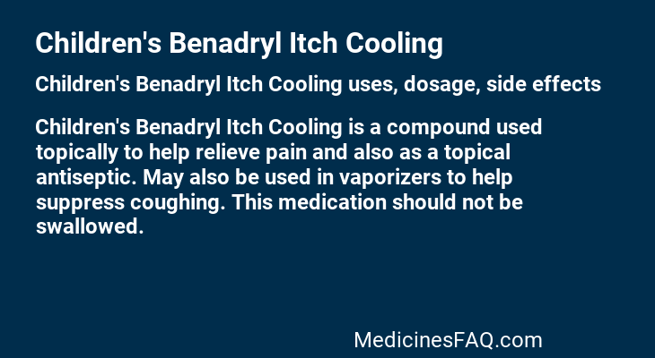 Children's Benadryl Itch Cooling