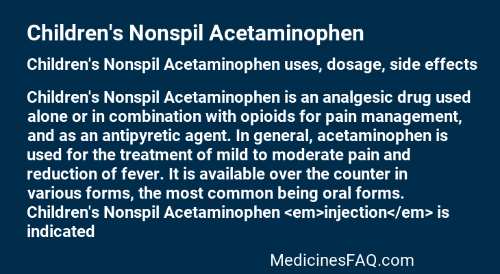 Children's Nonspil Acetaminophen