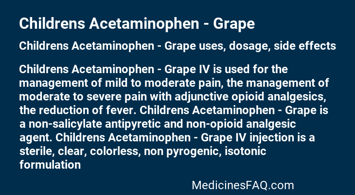 Childrens Acetaminophen - Grape