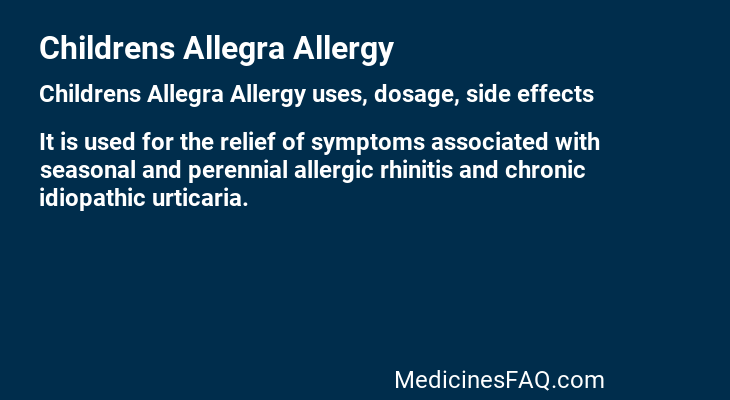 Childrens Allegra Allergy