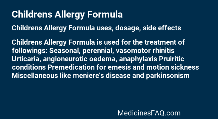 Childrens Allergy Formula