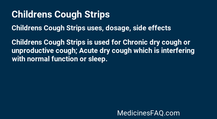 Childrens Cough Strips