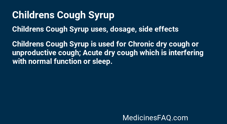 Childrens Cough Syrup