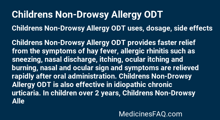 Childrens Non-Drowsy Allergy ODT