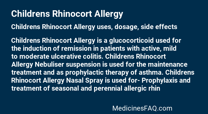 Childrens Rhinocort Allergy
