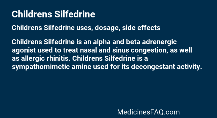 Childrens Silfedrine