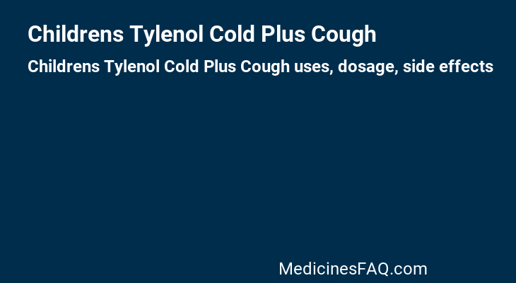Childrens Tylenol Cold Plus Cough