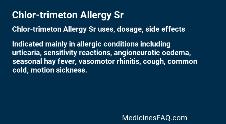 Chlor-trimeton Allergy Sr
