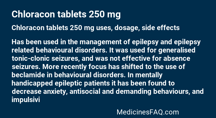 Chloracon tablets 250 mg