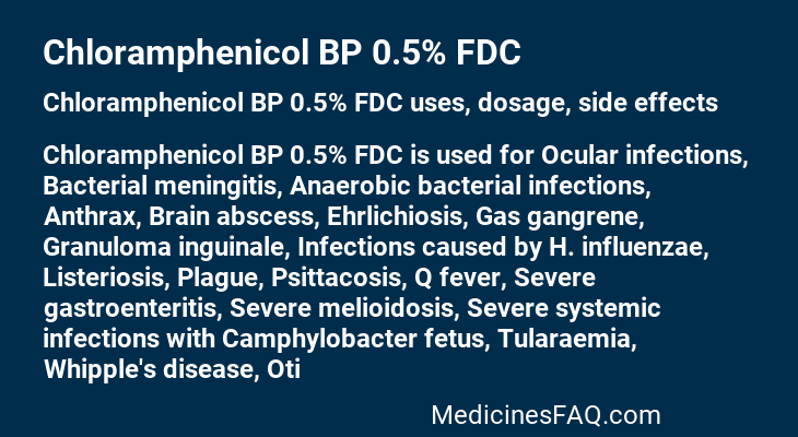 Chloramphenicol BP 0.5% FDC