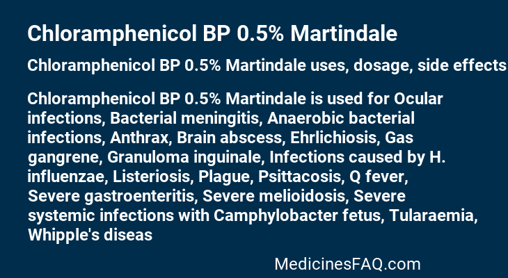 Chloramphenicol BP 0.5% Martindale