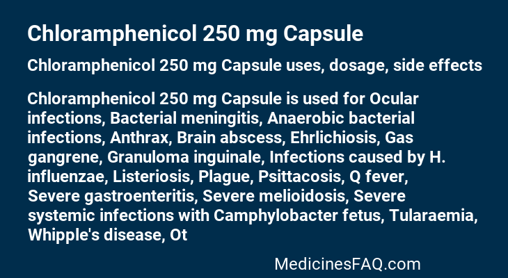 Chloramphenicol 250 mg Capsule