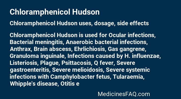 Chloramphenicol Hudson