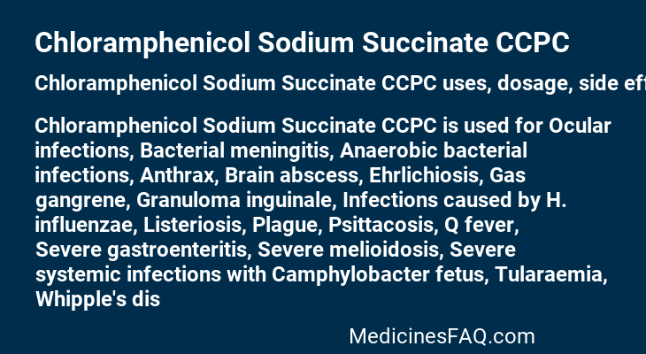 Chloramphenicol Sodium Succinate CCPC