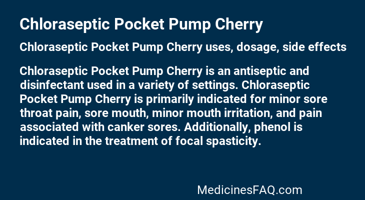 Chloraseptic Pocket Pump Cherry