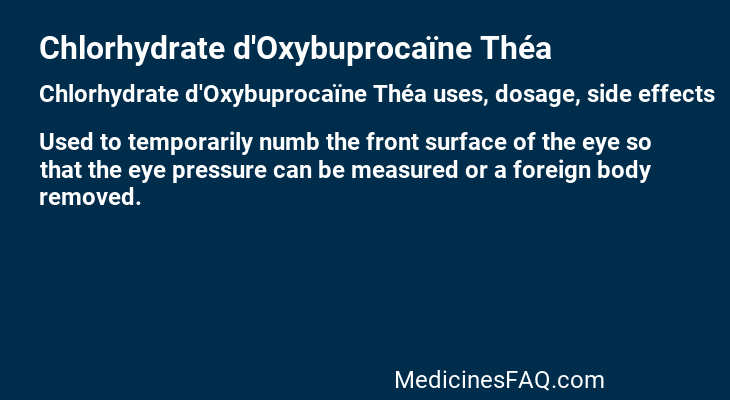 Chlorhydrate d'Oxybuprocaïne Théa