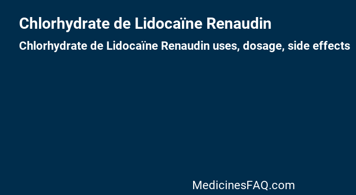 Chlorhydrate de Lidocaïne Renaudin