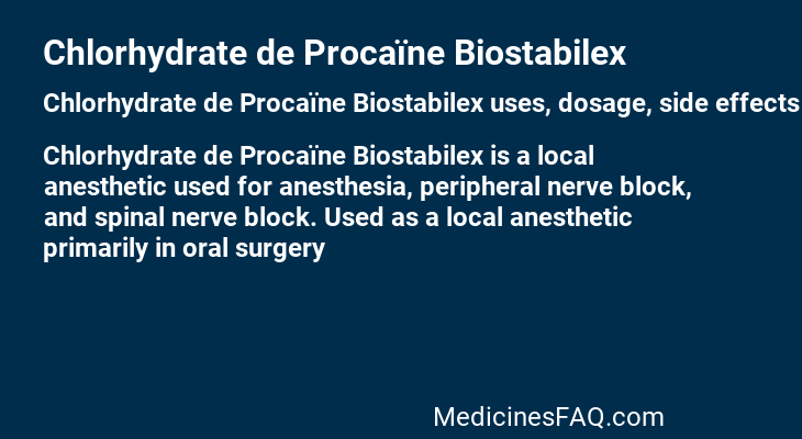 Chlorhydrate de Procaïne Biostabilex