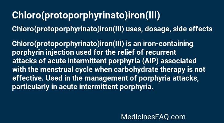 Chloro(protoporphyrinato)iron(III)