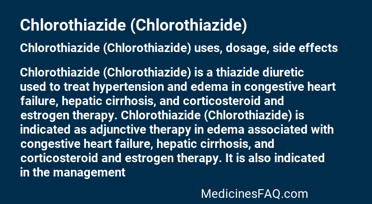 Chlorothiazide (Chlorothiazide)