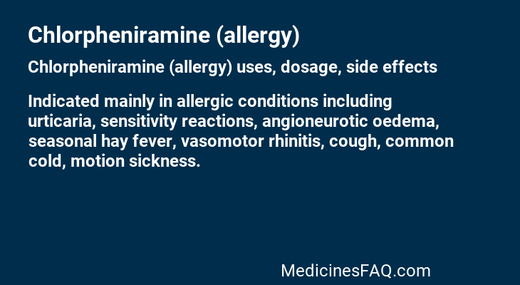 Chlorpheniramine (allergy)