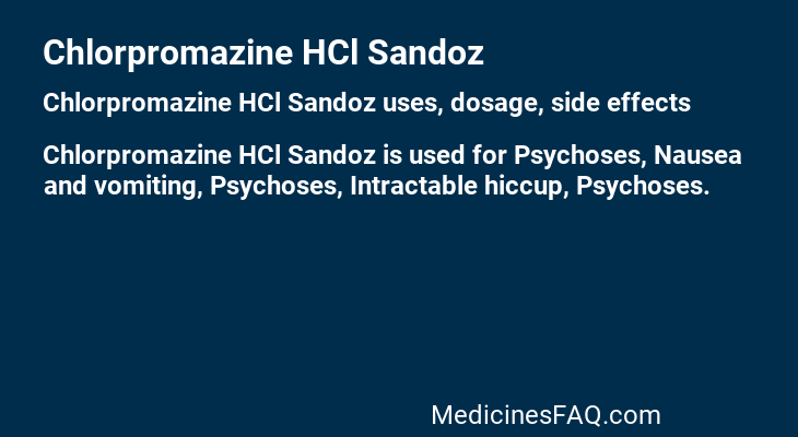 Chlorpromazine HCl Sandoz