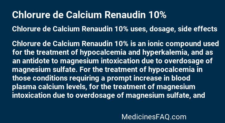 Chlorure de Calcium Renaudin 10%