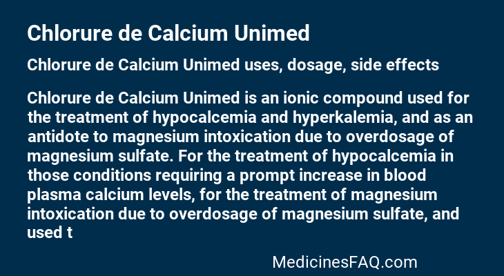Chlorure de Calcium Unimed