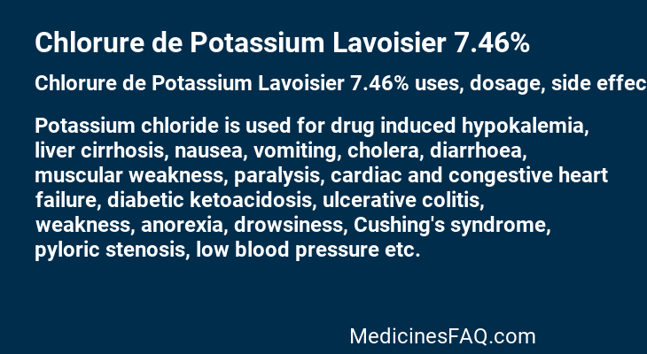 Chlorure de Potassium Lavoisier 7.46%