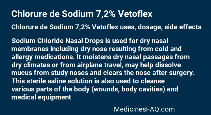 Chlorure de Sodium 7,2% Vetoflex