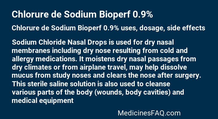 Chlorure de Sodium Bioperf 0.9%