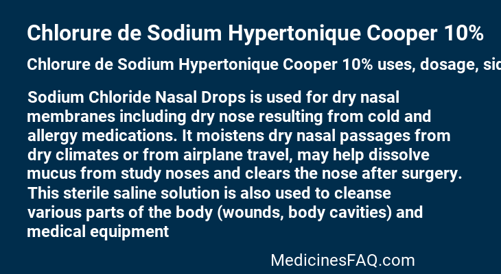 Chlorure de Sodium Hypertonique Cooper 10%