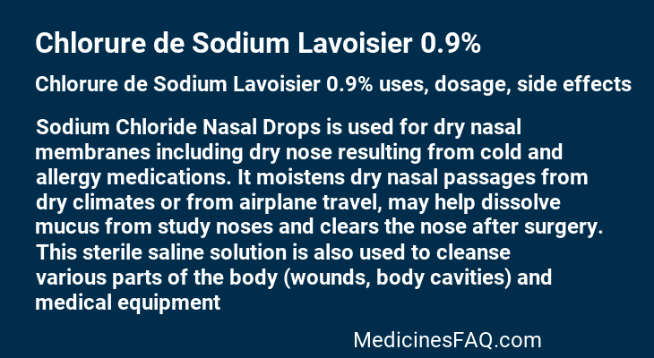 Chlorure de Sodium Lavoisier 0.9%