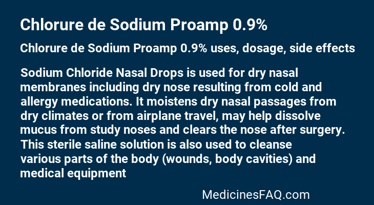 Chlorure de Sodium Proamp 0.9%