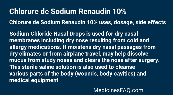 Chlorure de Sodium Renaudin 10%